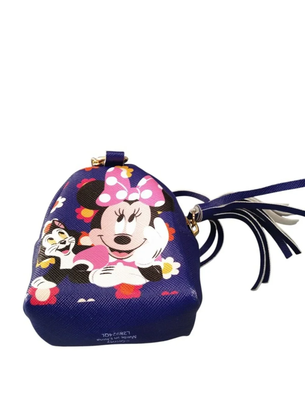 Minnie Mouse Disney Mini Backpack Pouch With Keychain Keyring Tassel Purple